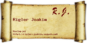 Rigler Joakim névjegykártya
